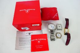 A collection of wrist watches to include a Swiss Legend Atlantis, Sekonda and other.