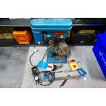Tools to include a Naerok pillar drill, model HDY13D, footpump and other.