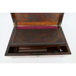 A late 19th or early 20th century lap desk, approximately 15 cm x 41 cm x 25 cm.