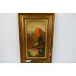 A framed oil on canvas landscape scene, Highland loch scene, signed lower left J Ducker,