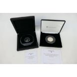 Silver Coins - Two Sir Winston Churchill commemorative £5 coins comprising a silver proof piedfort