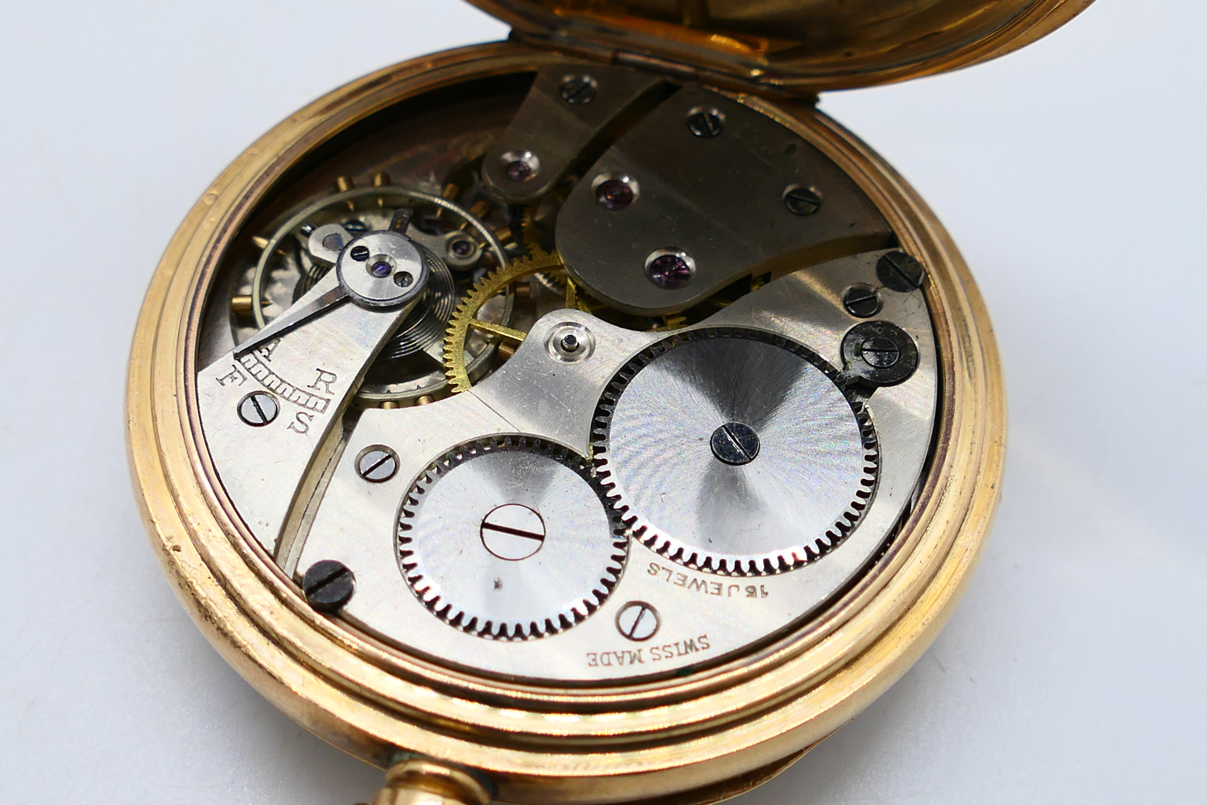 A 9ct rose gold cased open face pocket watch by Limit, - Image 6 of 7