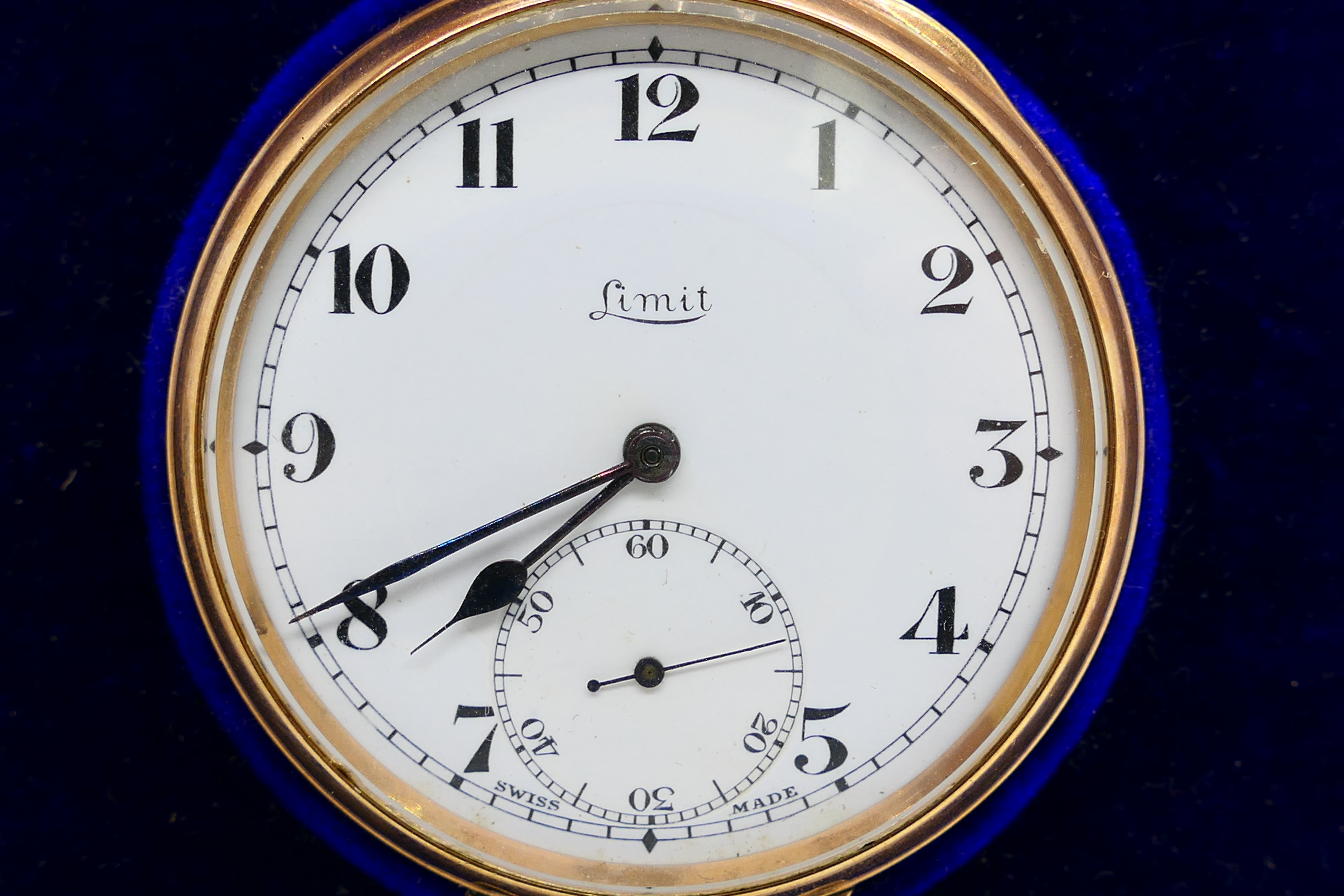A 9ct rose gold cased open face pocket watch by Limit, - Image 4 of 7