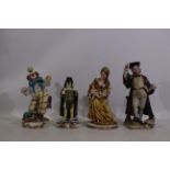 Capodimonte - 4 x porcelain Capodimonte figures - Lot includes a mother and child figure with
