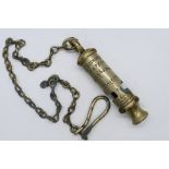 An early 20th century J Hudson & Co Metropolitan police whistle for Warrington Police