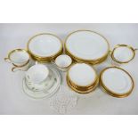 A quantity of Aynsley Elizabeth pattern dinner and tea wares with embossed gilt border,