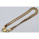 An Italian 9ct yellow gold curb link bracelet, 19 cm (l), approximately 6.2 grams.