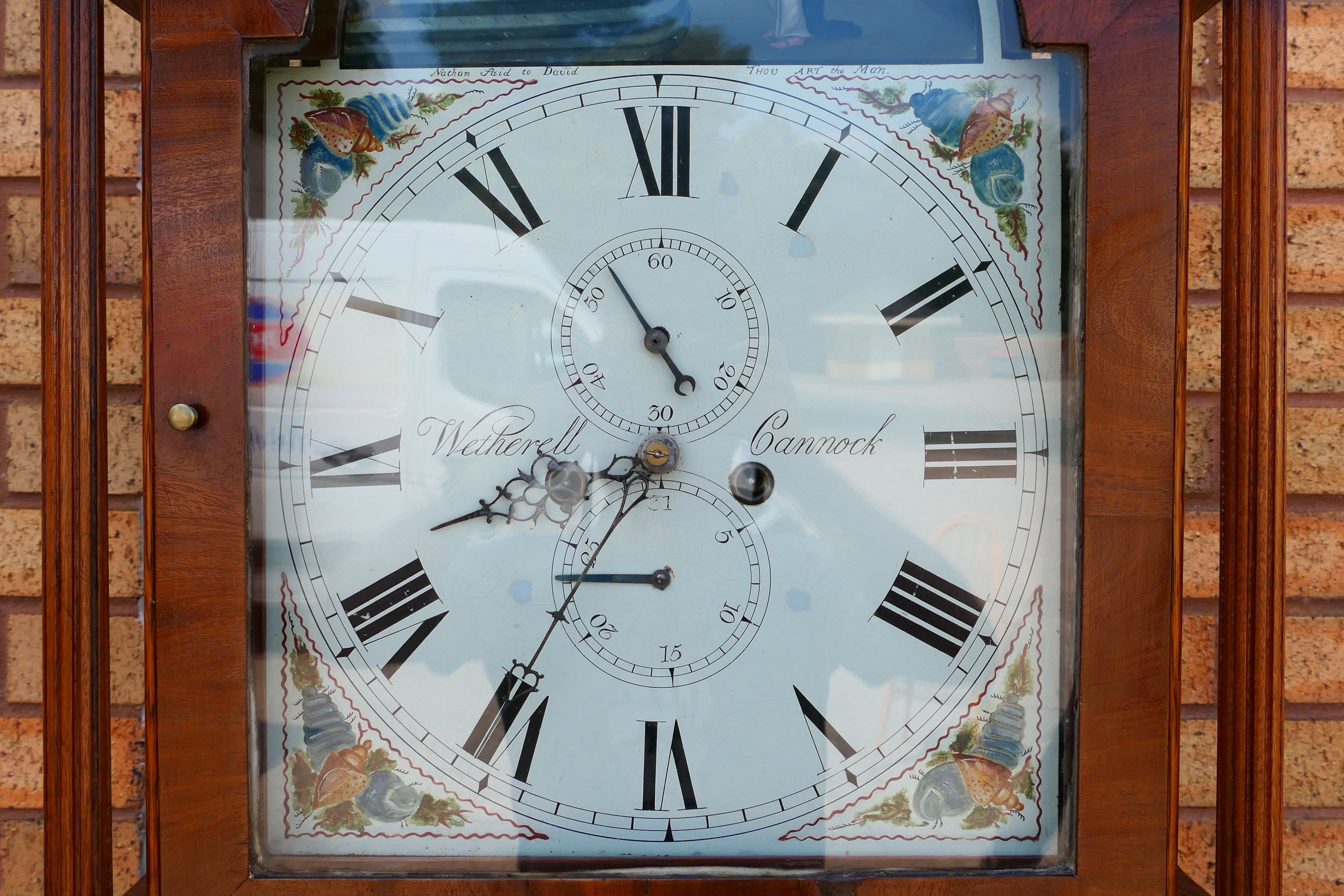 An early 19th century 8-day longcase clock, oak and crossbanded mahogany case with ¾ length door, - Image 3 of 9