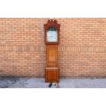 An early 19th century 8-day longcase clock, oak and crossbanded mahogany case with ¾ length door,