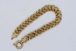 A 9ct yellow gold bracelet formed of circular links, 19 cm (l), approximately 11.4 grams.