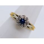 A lady's 18 carat yellow gold cluster ring,