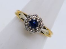 A lady's 18 carat yellow gold cluster ring,