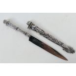 An Argentinian white metal Gaucho knife,