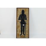 An interesting piece of wall art depicting a knight,