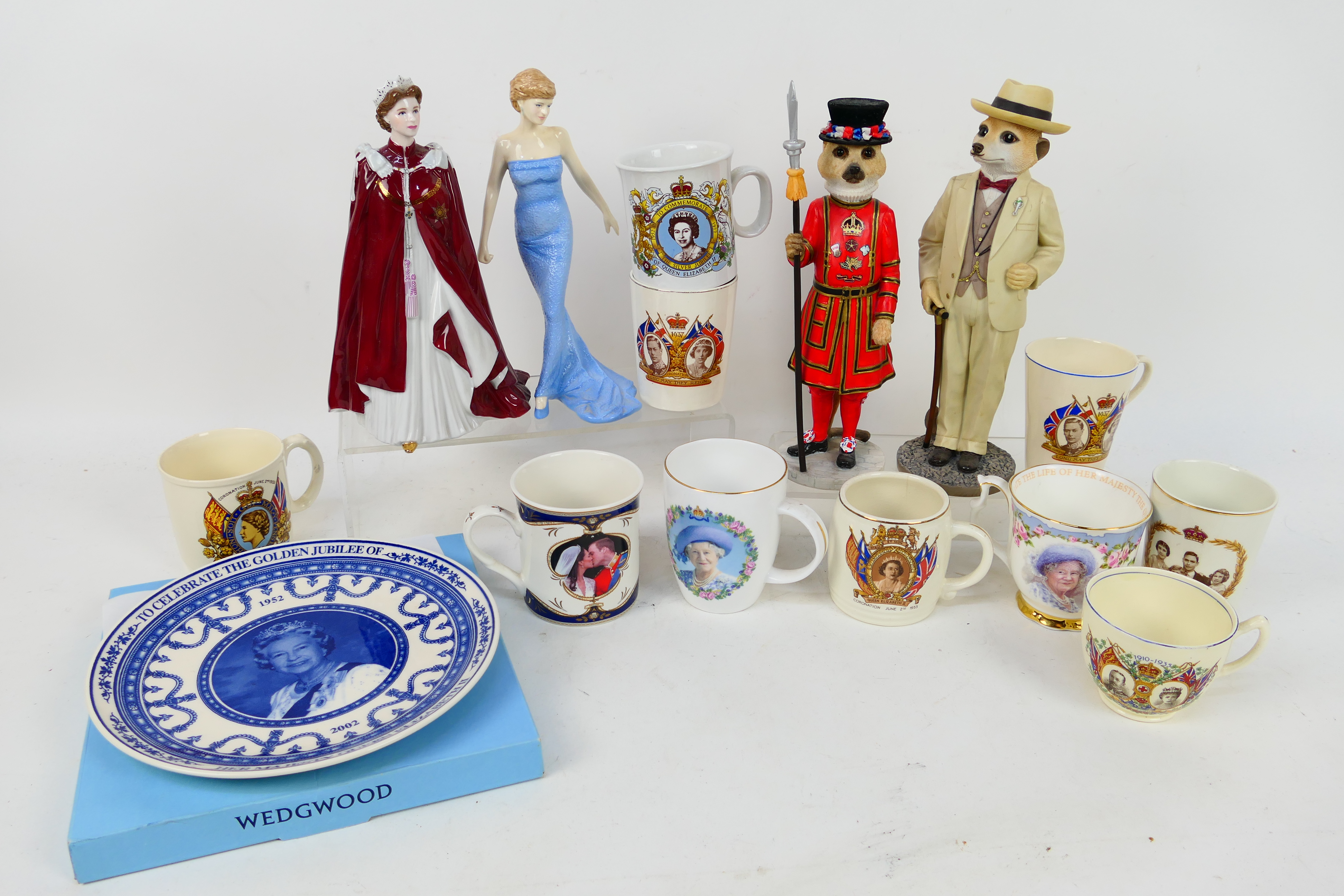 A Royal Worcester figure depicting Queen Elizabeth II, 80th birthday commemorative,