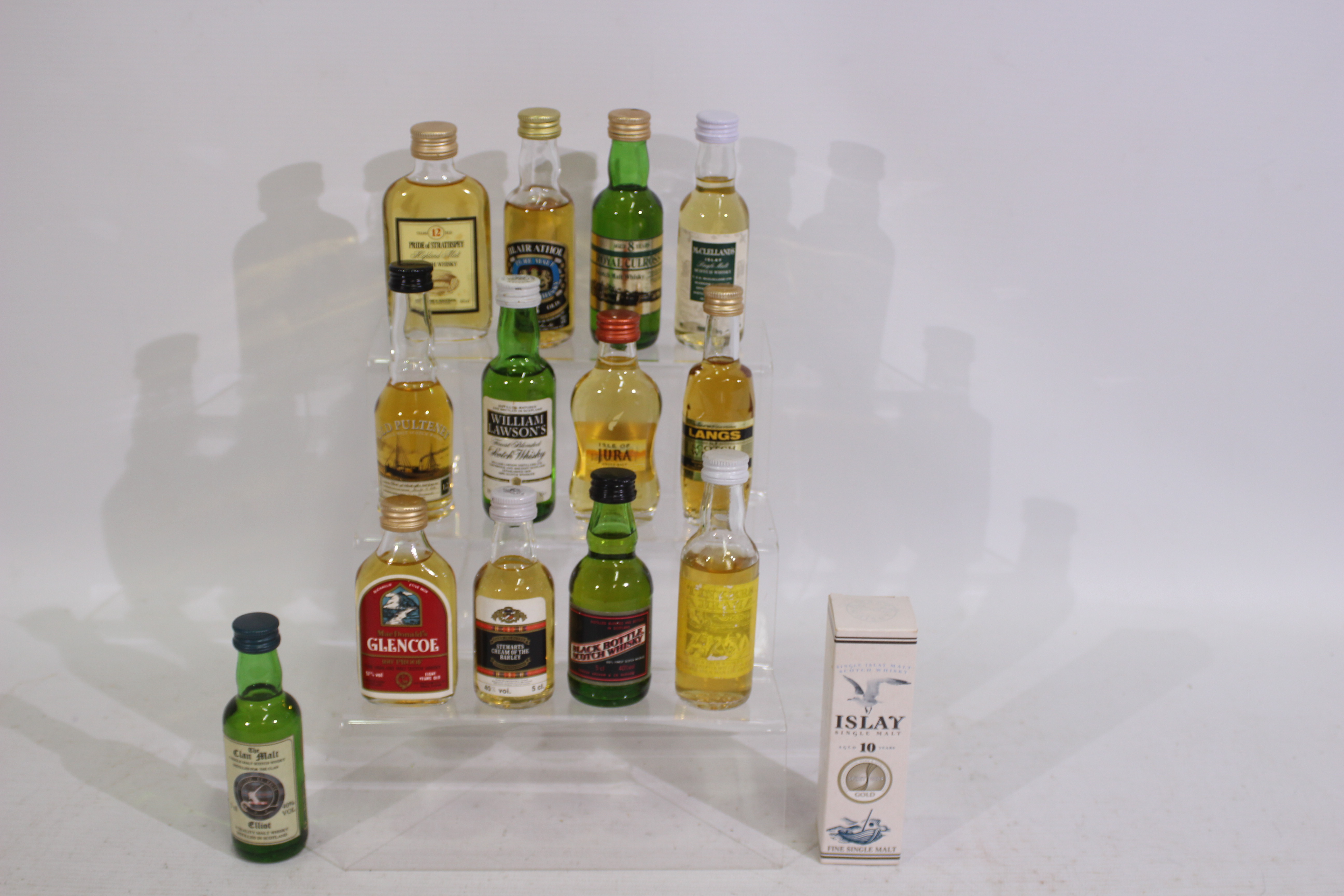 A collection of scotch whisky miniatures to include Blair Athol 8 years old,