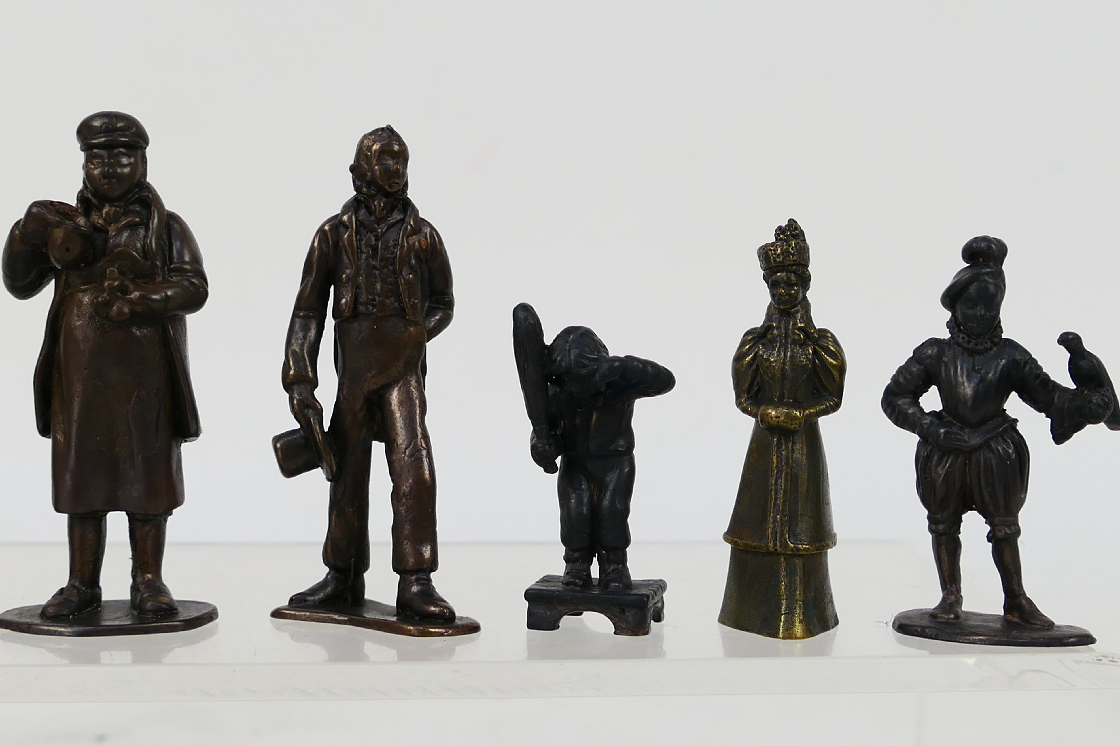 A quantity of bronze figures to include Victorian style, servants, children and other, - Image 3 of 4