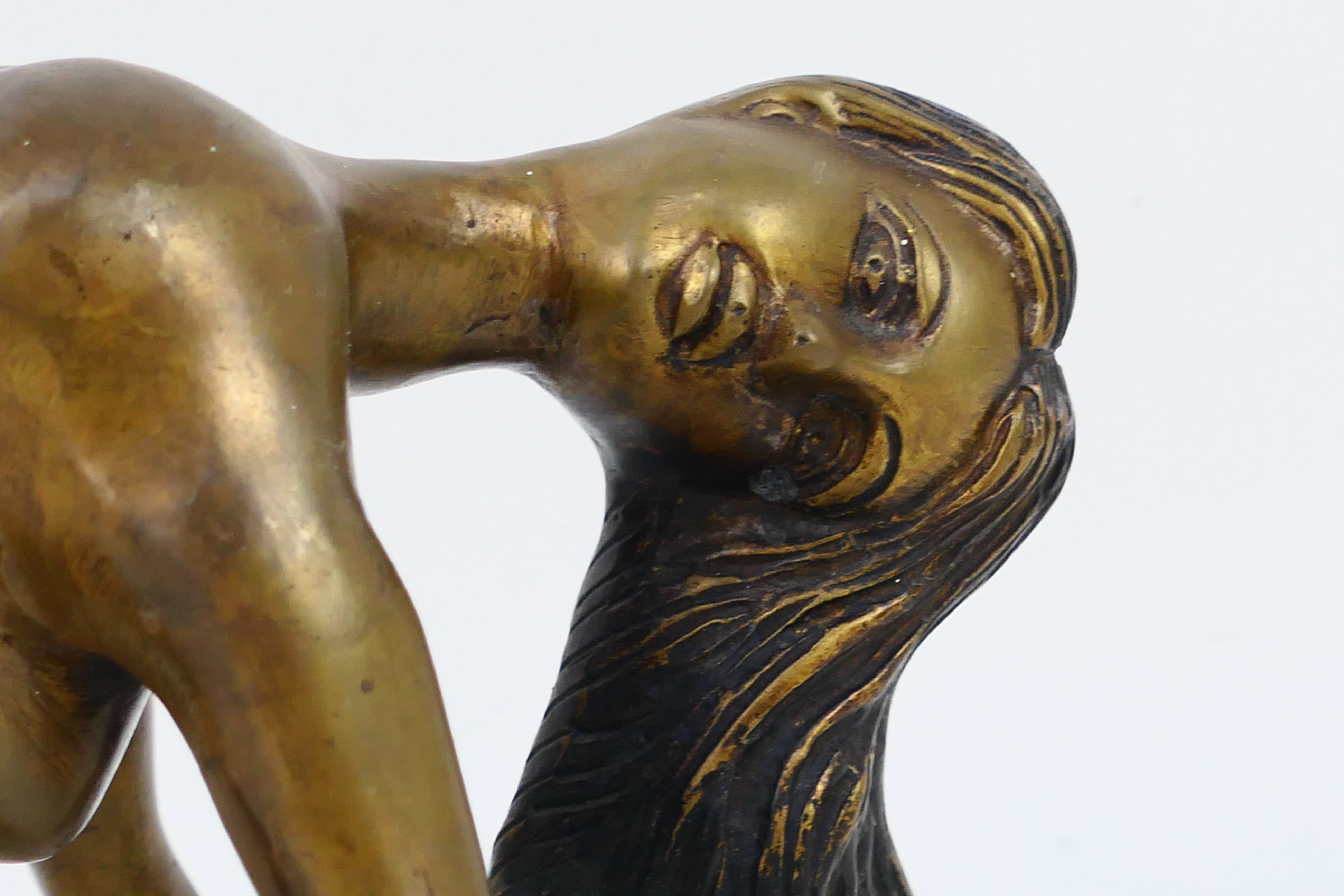 A cast bronze model depicting a female nude, approximately 49 cm (l). - Image 6 of 6