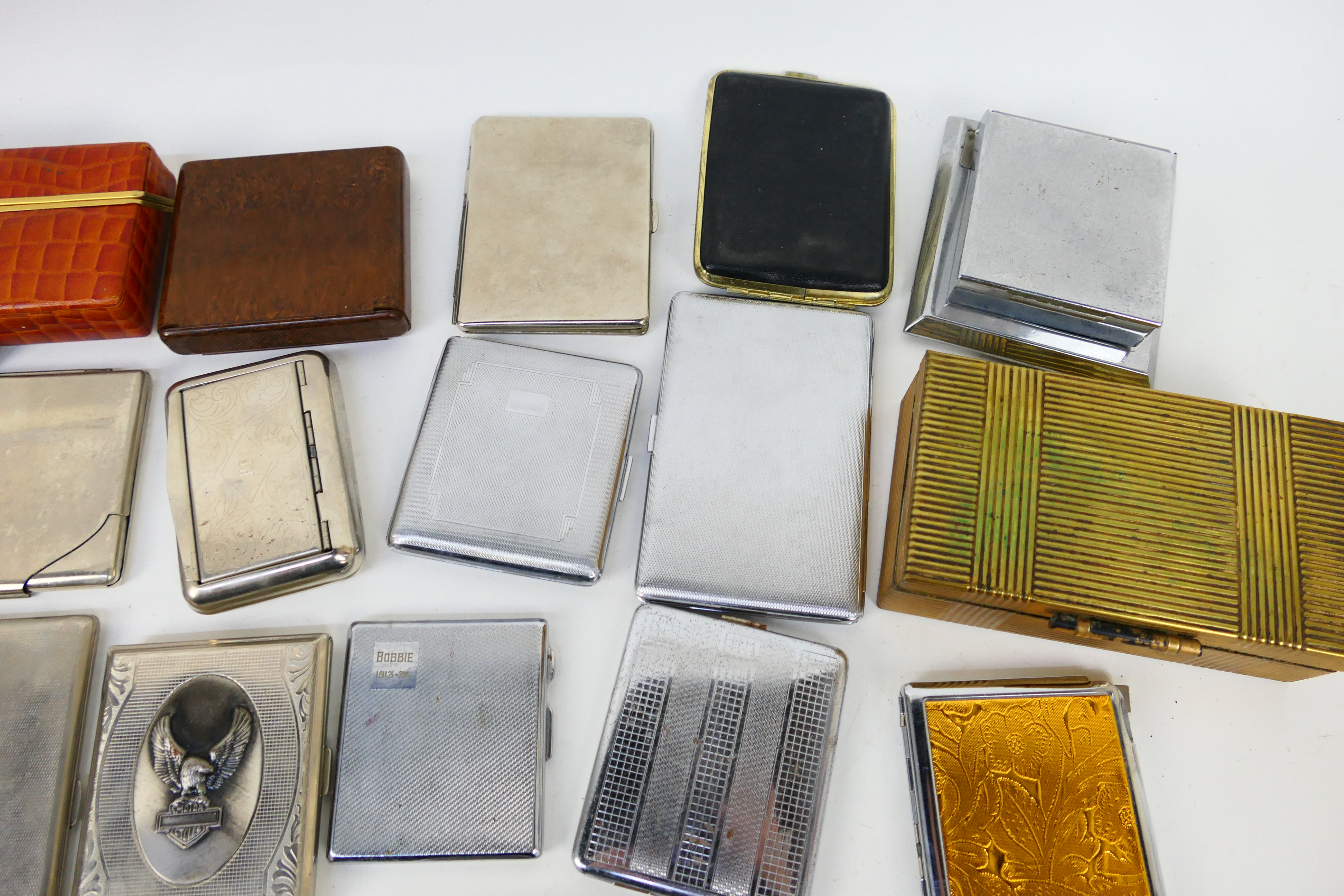A collection of cigarette cases / boxes and similar, predominantly plated. - Image 4 of 5