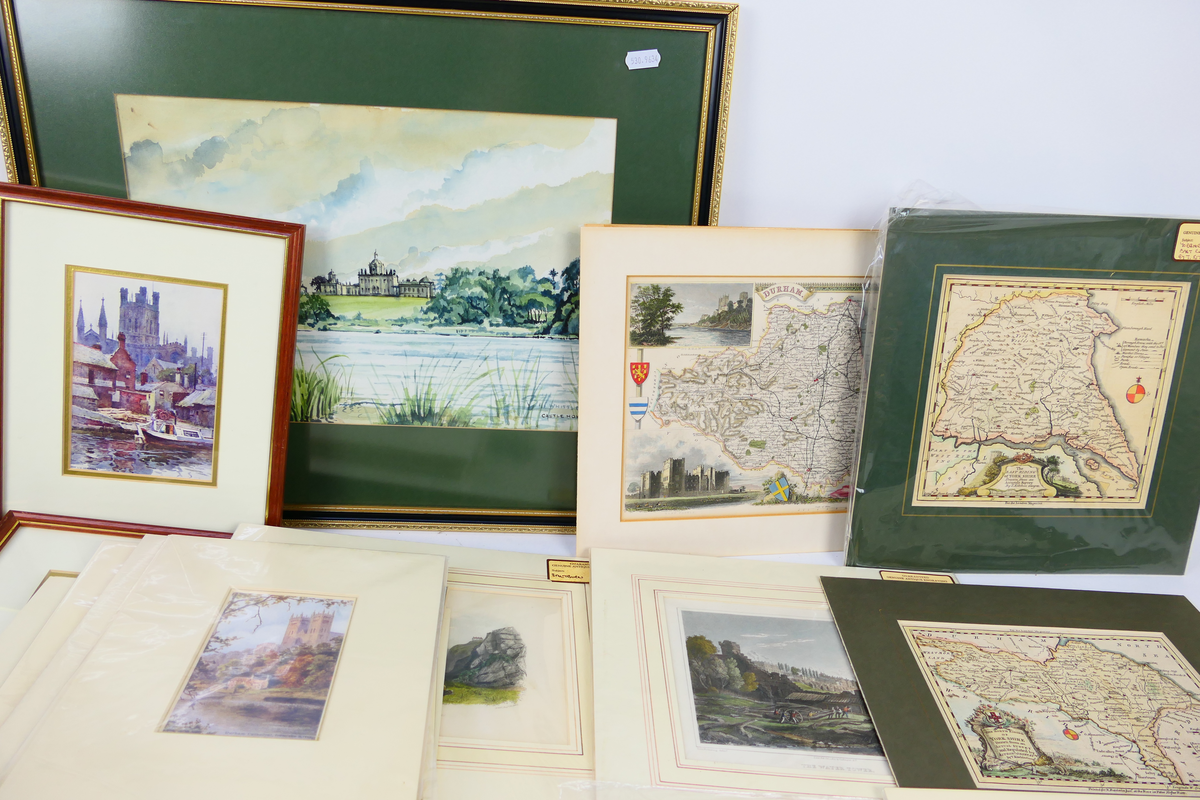 A collection of prints / engravings to include scenes of Chester, Durham, - Image 2 of 5