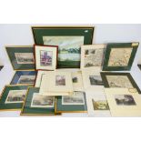 A collection of prints / engravings to include scenes of Chester, Durham,