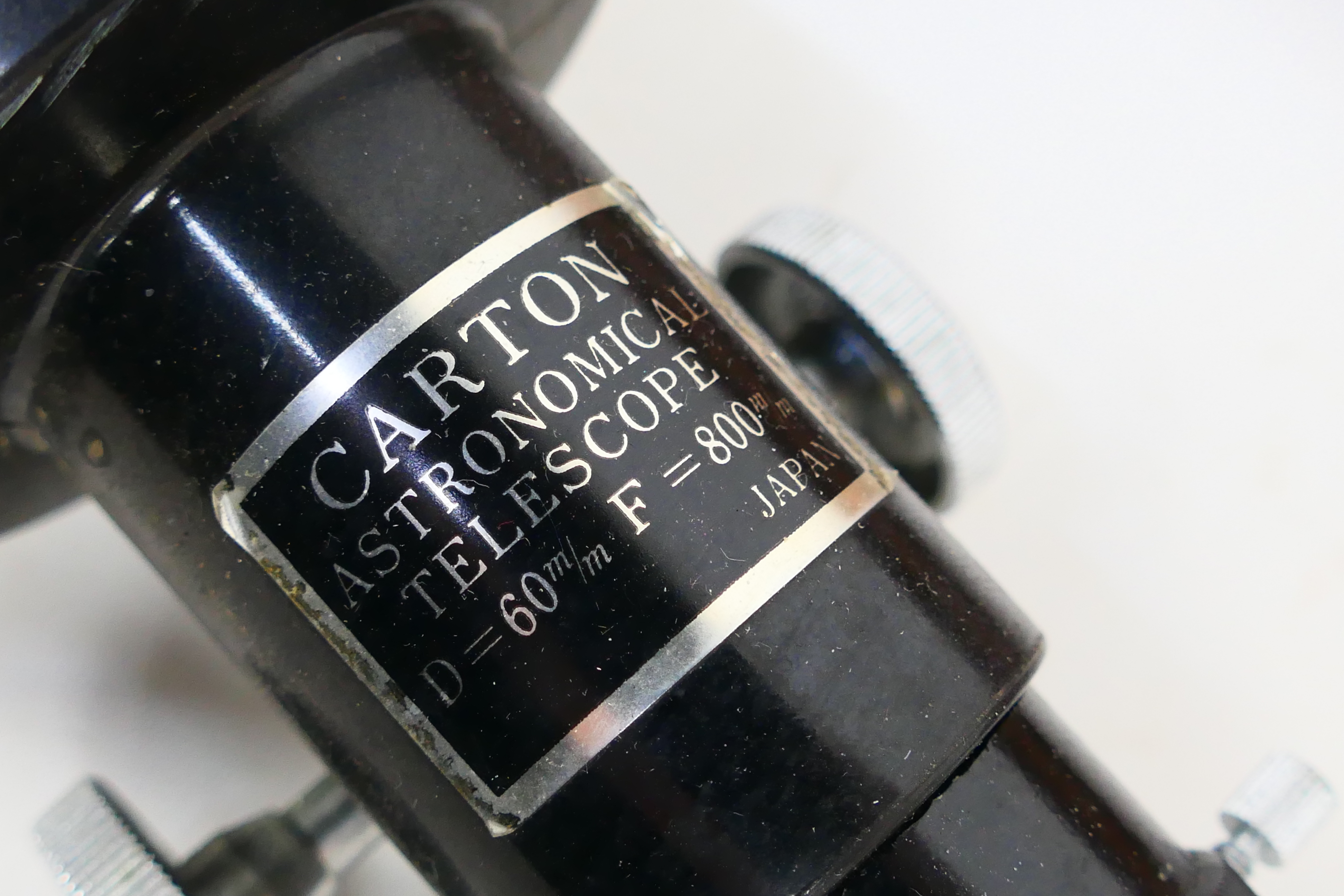 A vintage Carton Astronomical Telescope and tripod stand. - Image 2 of 5