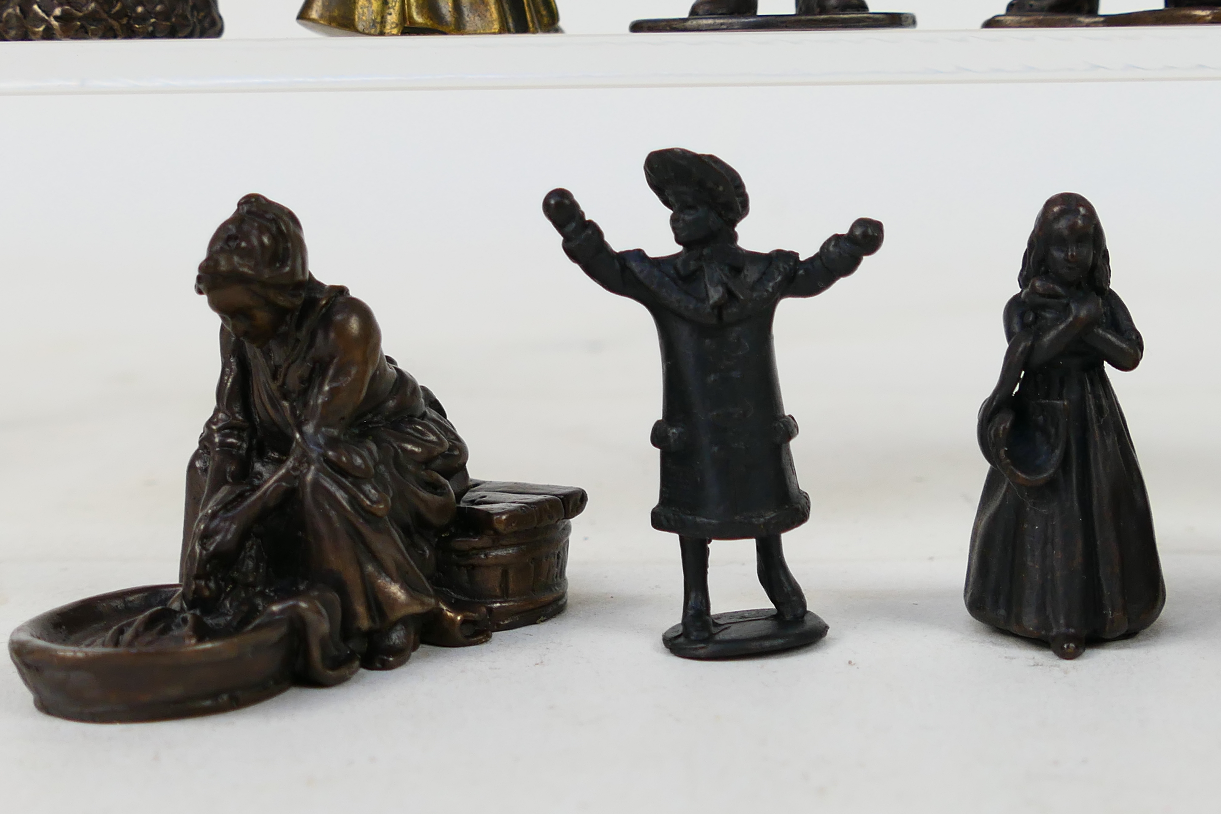 A quantity of bronze figures to include Victorian style, servants, children and other, - Image 4 of 4