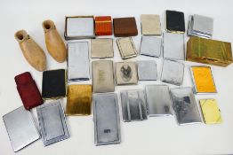 A collection of cigarette cases / boxes and similar, predominantly plated.