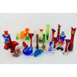 Decorative glassware to include Murano, largest piece approximately 24 cm (h).