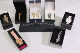 A collection of boxed fashion watches to include Limit, French Connection, Eternity and other.