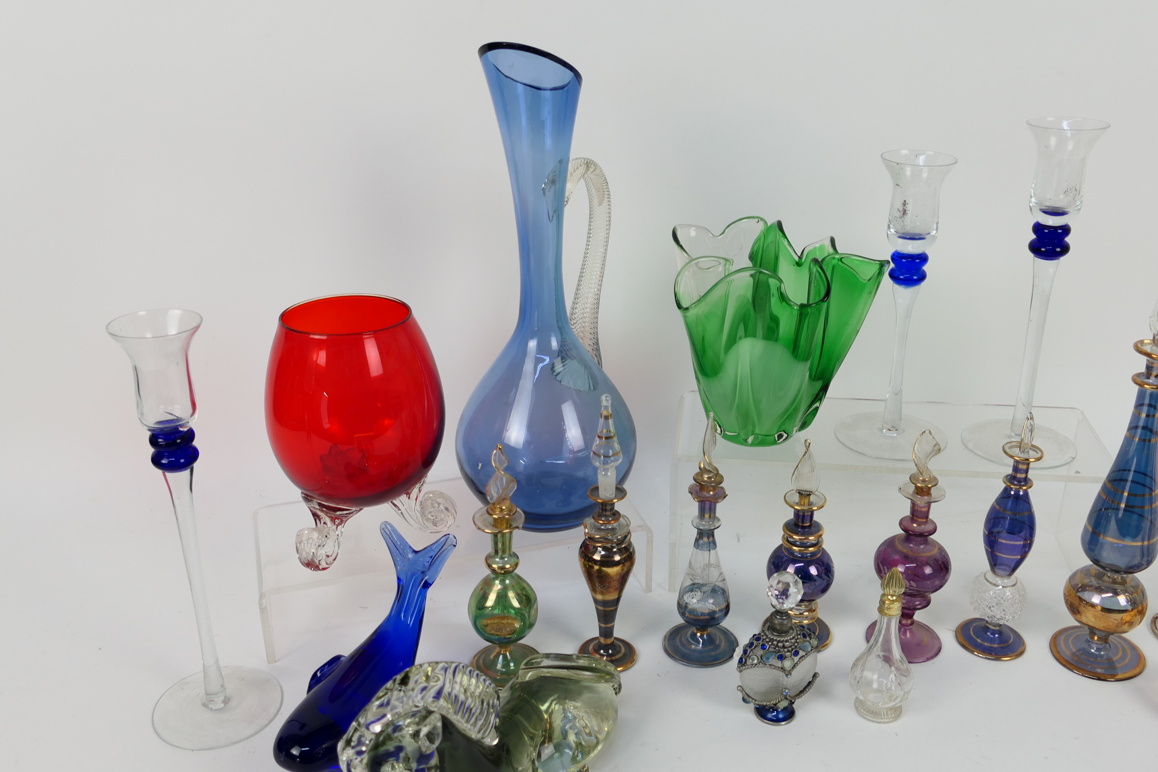 A collection of various glassware to include Egyptian perfume bottles, paperweights, - Image 2 of 5