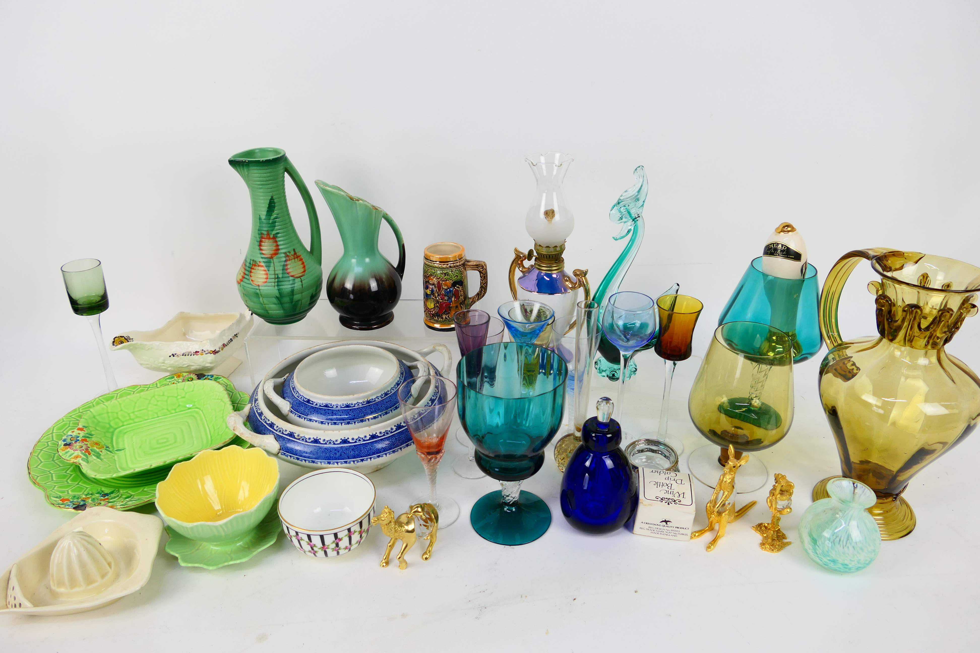 A collection of ceramics and glassware to include Caithness, Kelsboro Ware, Masons and other,