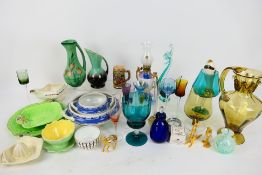 A collection of ceramics and glassware to include Caithness, Kelsboro Ware, Masons and other,