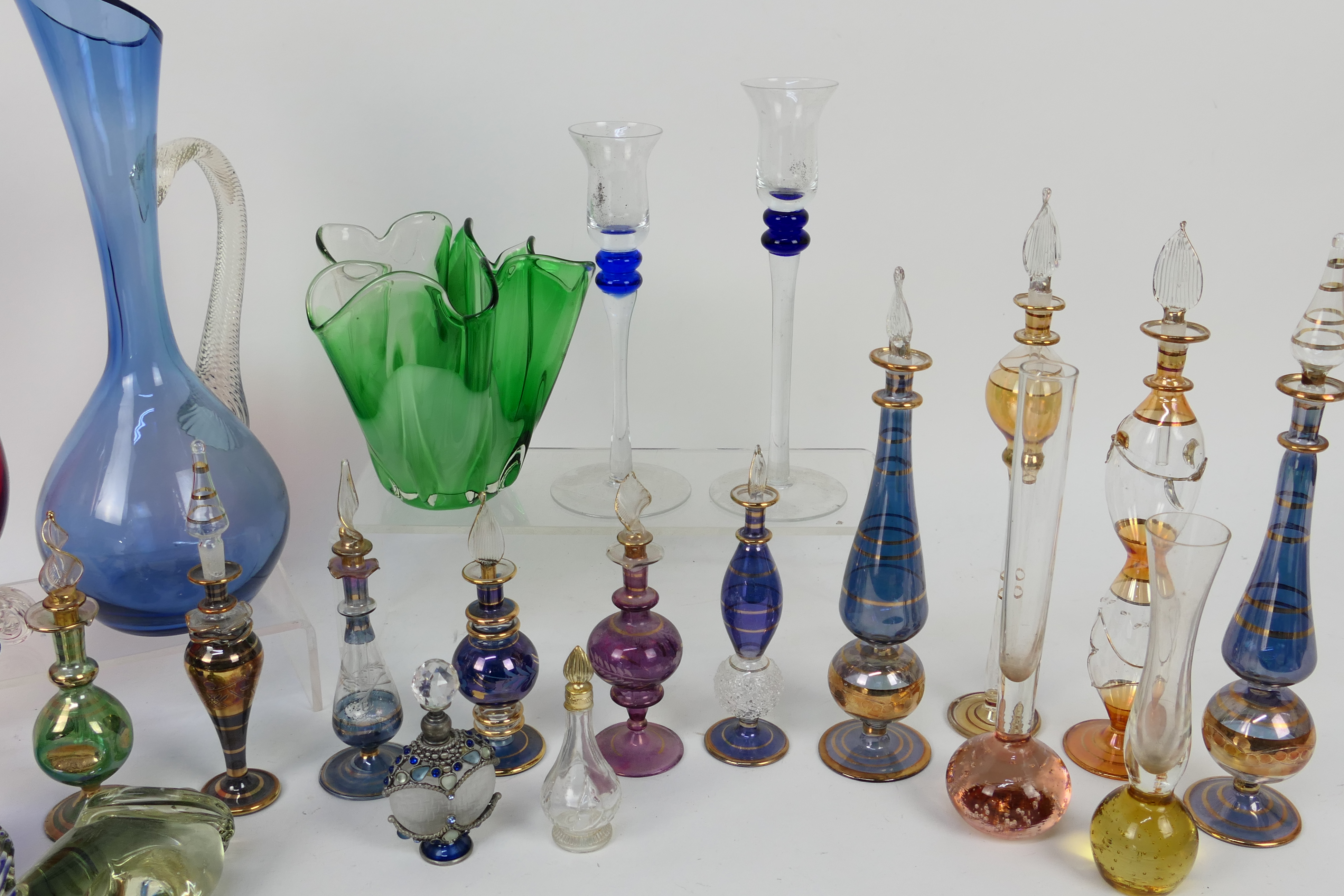 A collection of various glassware to include Egyptian perfume bottles, paperweights, - Image 4 of 5