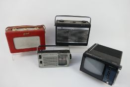 Three vintage radios comprising a Roberts, a Hacker Democrat and similar,