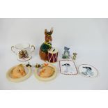 Lot to include A Royal Doulton Bunnybank # D6615, approximately 21 cm (h),