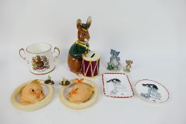 Lot to include A Royal Doulton Bunnybank # D6615, approximately 21 cm (h),