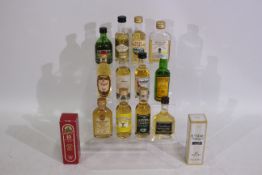 A collection of scotch whisky miniatures to include Glenfarclas 10 year old, anCnoc 12 years old,