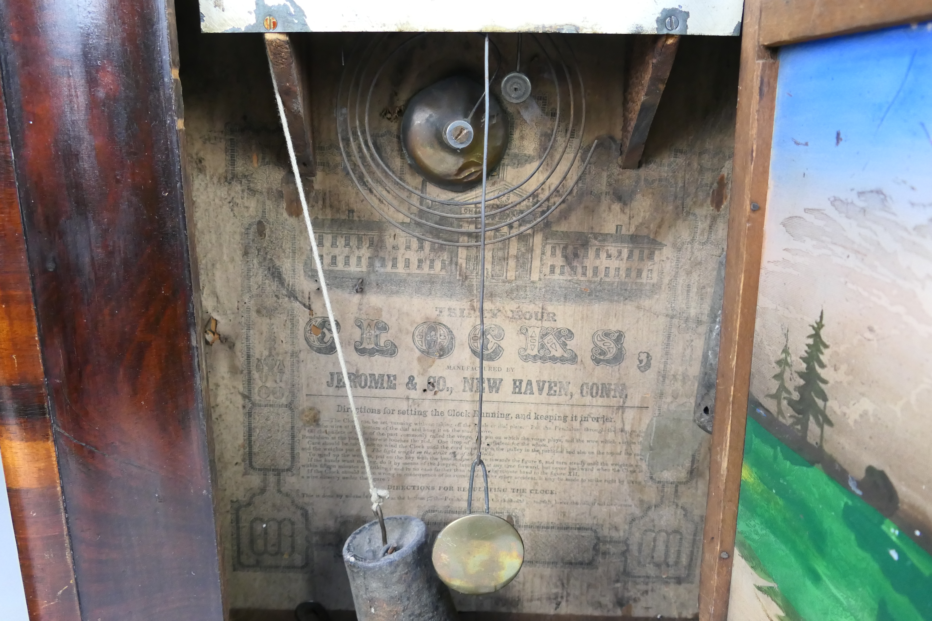 An interesting pair of late 19th century/ early 20th century 30-hour American shelf clocks to - Image 8 of 11