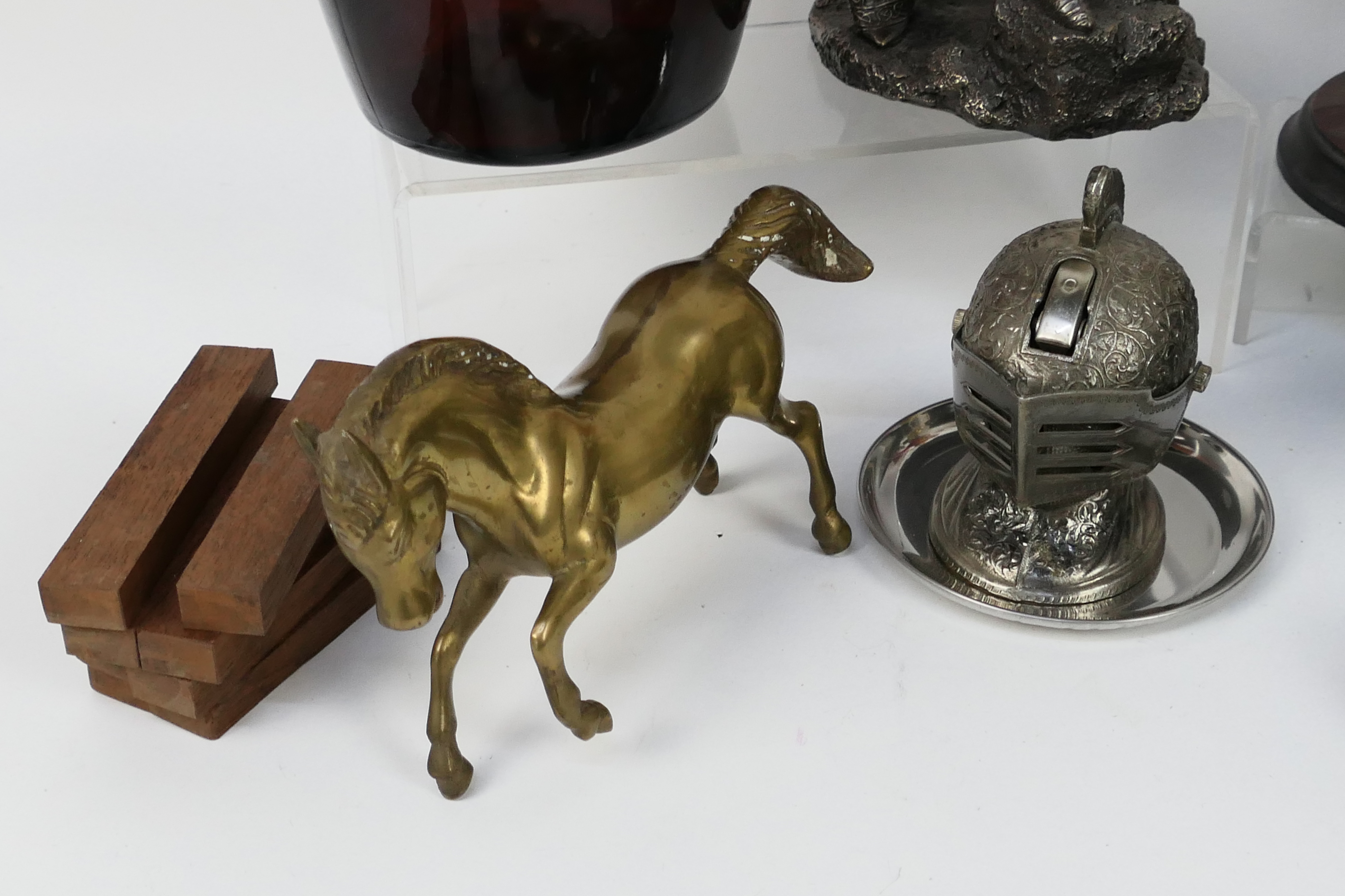 A mixed lot to include converted oil lamp, clown figure, scales, novelty table lighter and similar. - Image 4 of 6