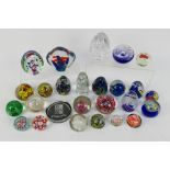 A collection of various paperweights.