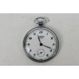 A Sekonda 18 jewel, white metal pocket watch,