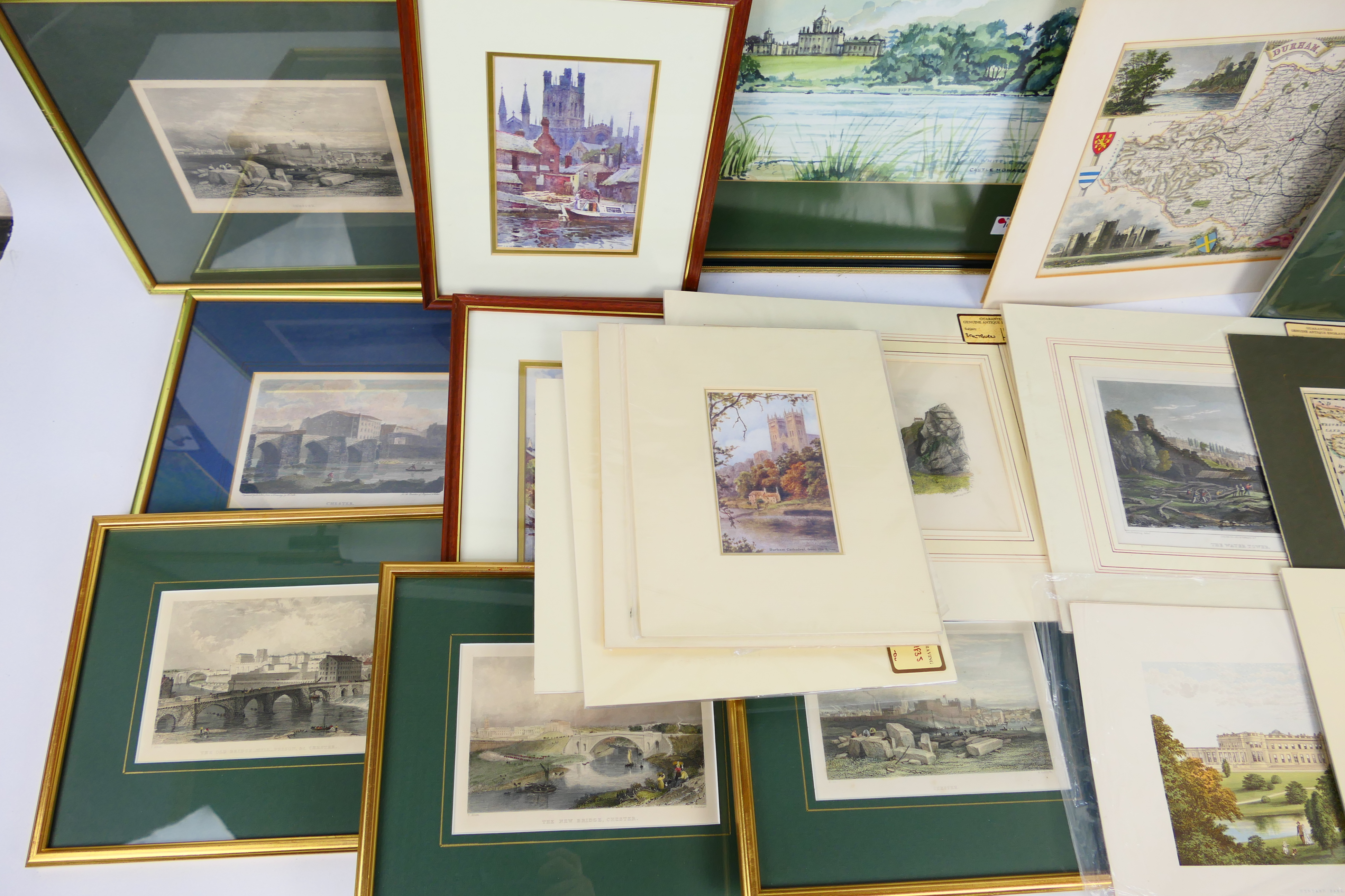 A collection of prints / engravings to include scenes of Chester, Durham, - Image 3 of 5
