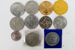 A collection of commemorative crowns / coins to include a German Meinem Führer unverbrüchliche