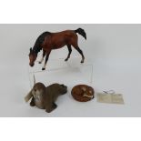 Lot to include two Aynsley animal figures from the Aynsley Animal Kingdom collection comprising Red