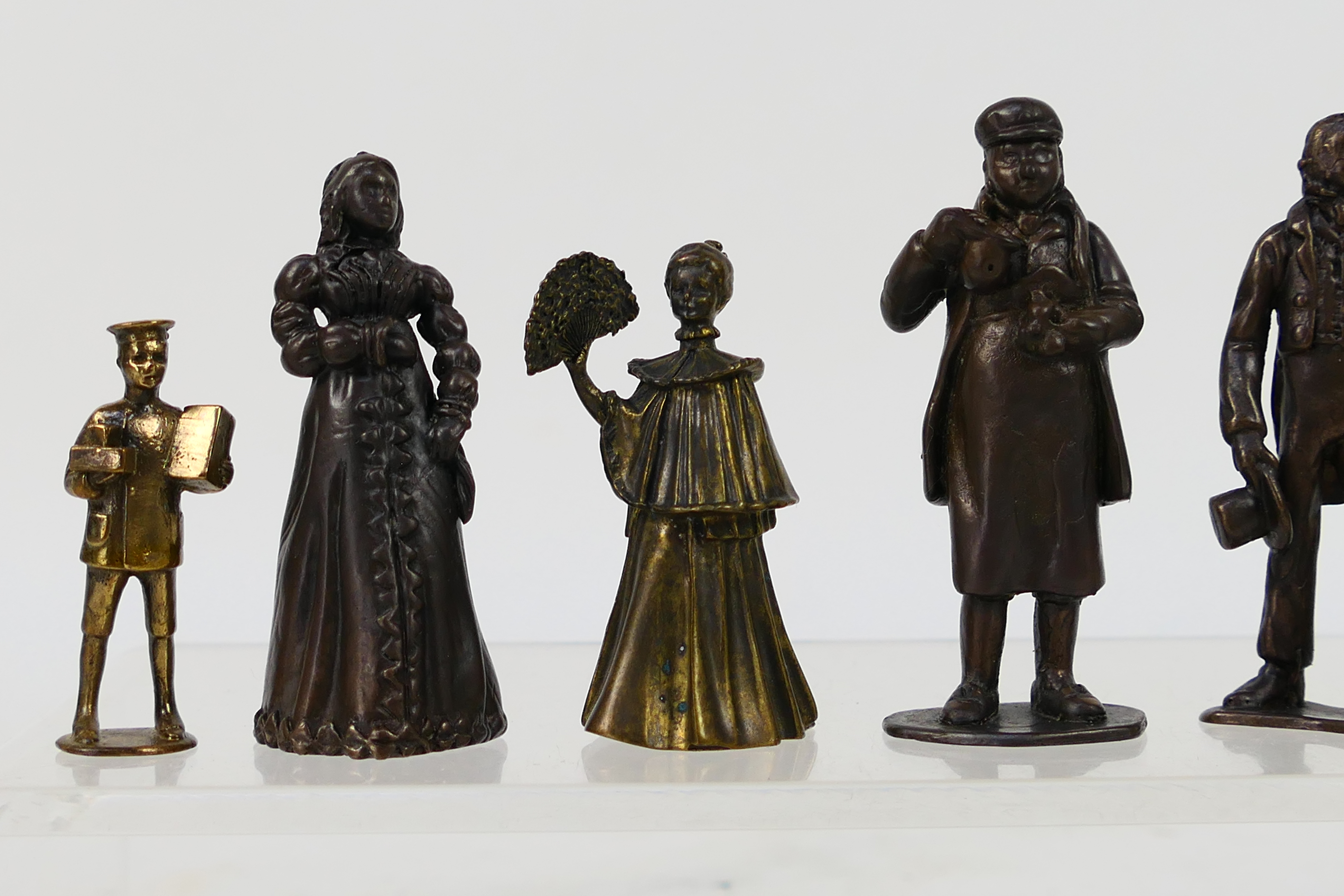 A quantity of bronze figures to include Victorian style, servants, children and other, - Image 2 of 4