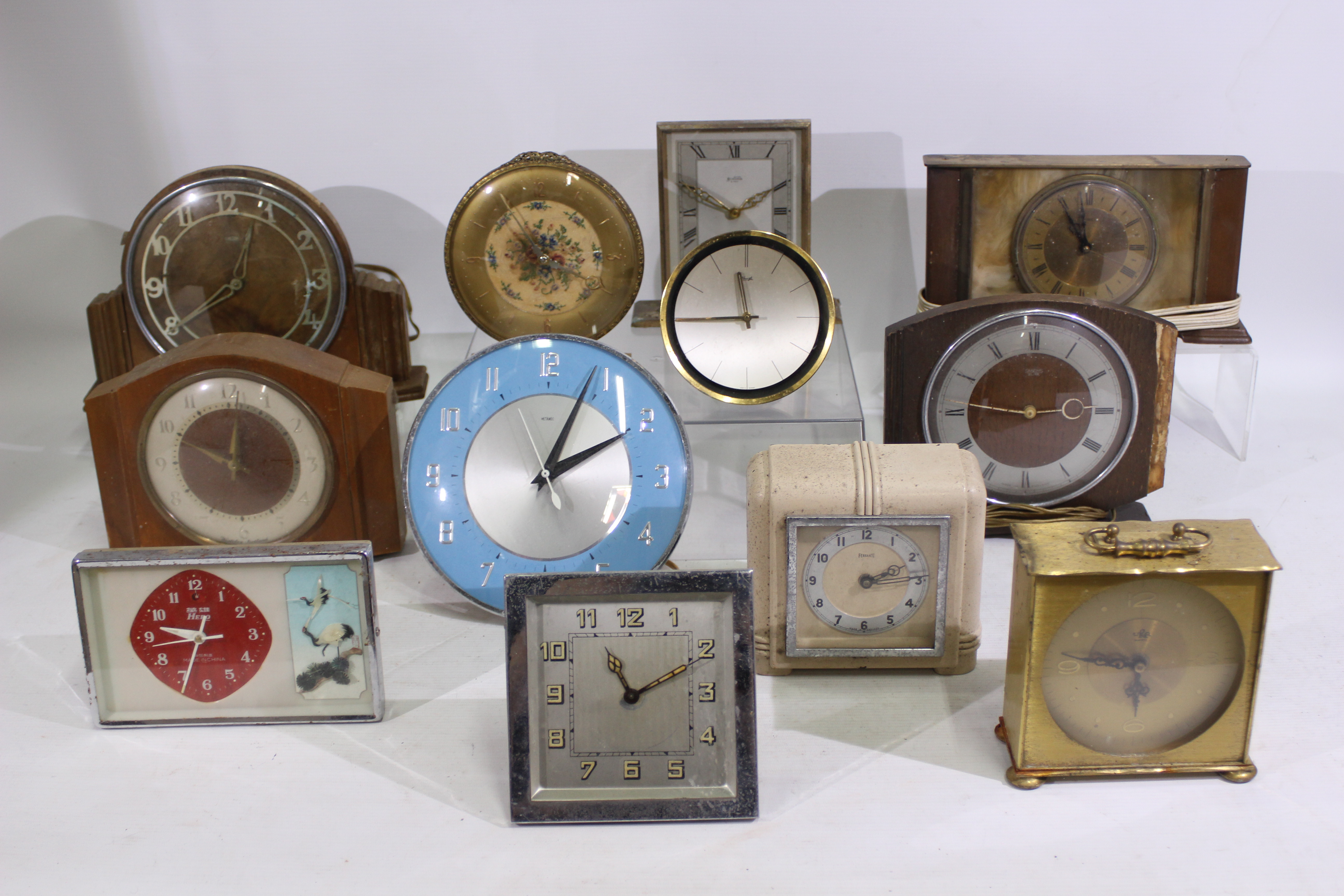 A collection of vintage clocks to include Metamec, Bentima, Westclox and other.