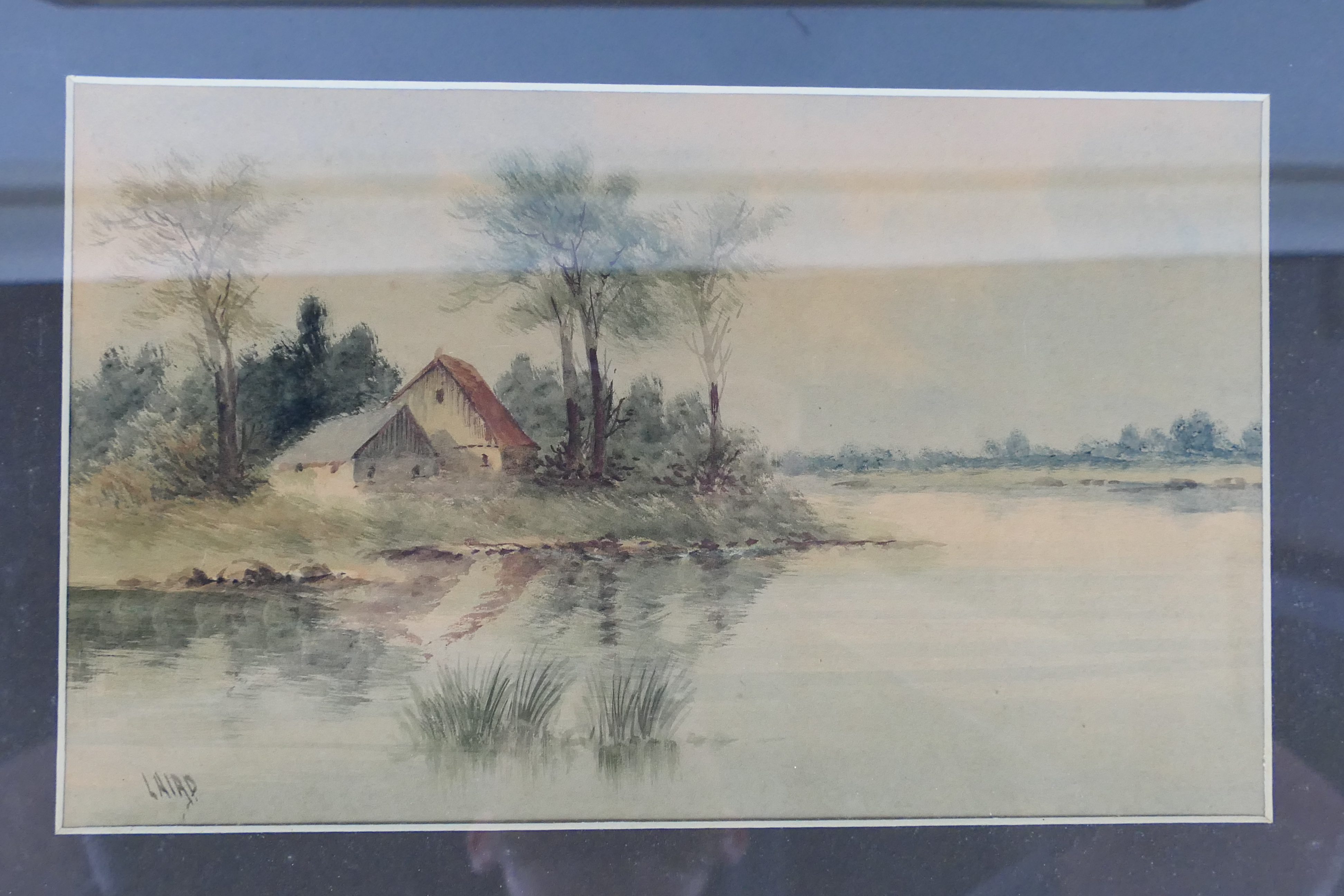 A print depicting boats on the River Mersey, mounted and framed under glass, - Image 4 of 5