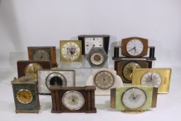 A quantity of vintage clocks to include Westclox, Bentima, Metamec and similar.