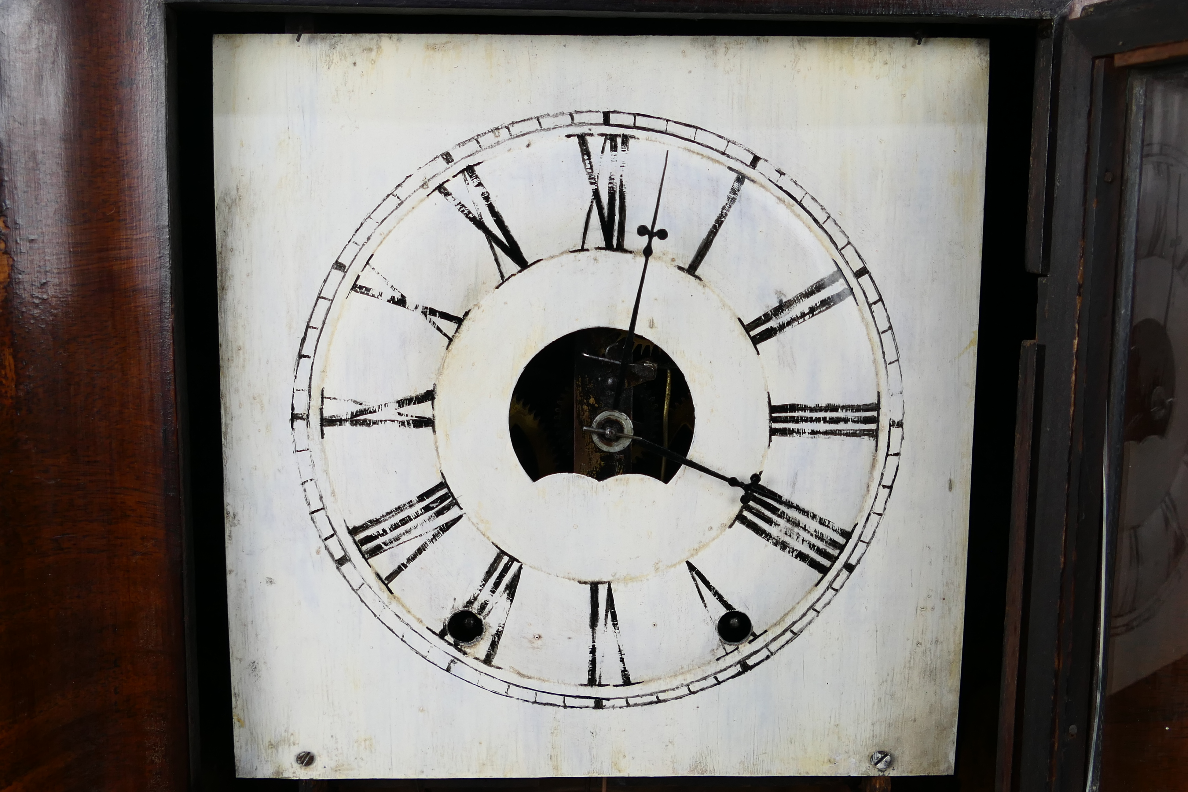 A weight-driven 8-day, late 19th century, ogee shelf clock by Brewster of Bristol, Connecticut, - Image 3 of 7